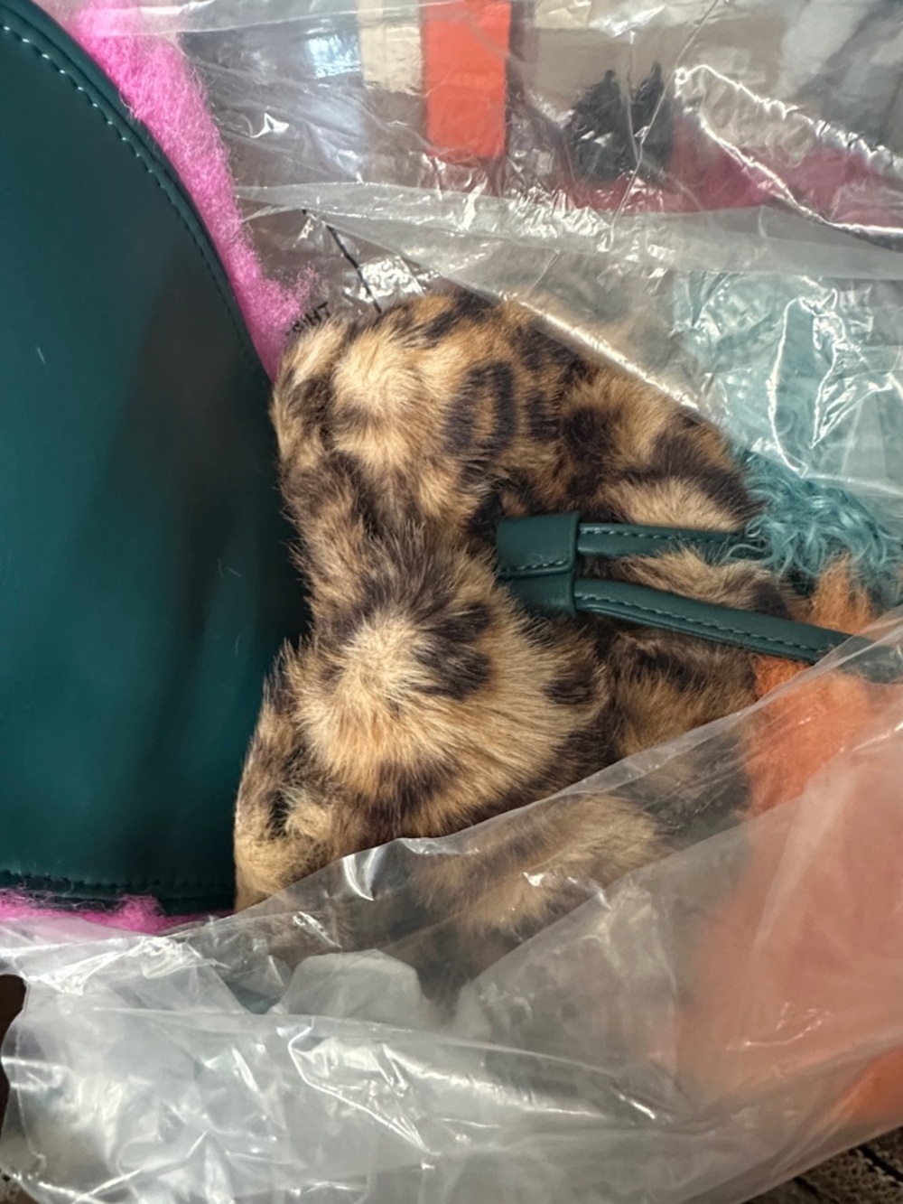 🩷🧡KURT GEIGER LONDON SMALL HOXTON MULTICOLOR🐆FUR BACKPACK🎒🩵🤎 - Picture 7 of 10